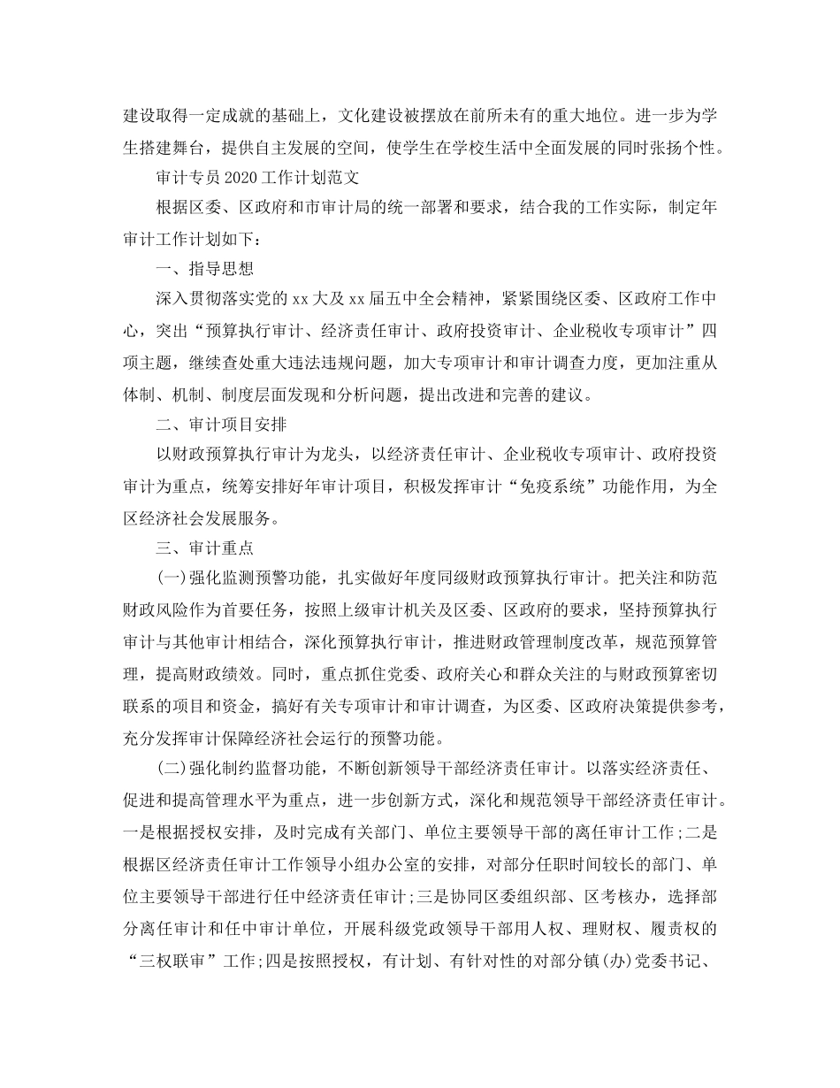 审计专员2020工作计划 _第3页
