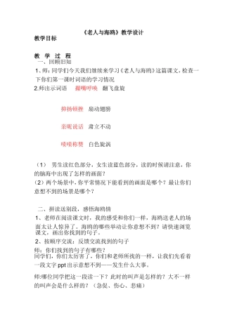 老人与海鸥教学设计