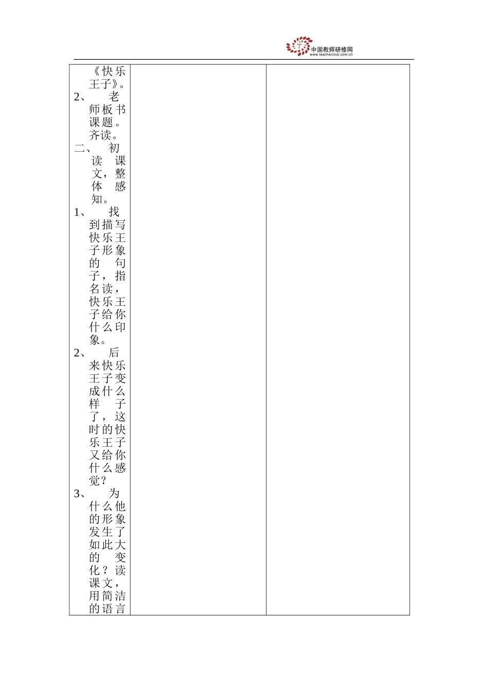 快乐王子教学设计_第2页