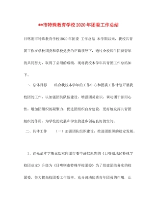 市特殊教育学校年团委工作总结