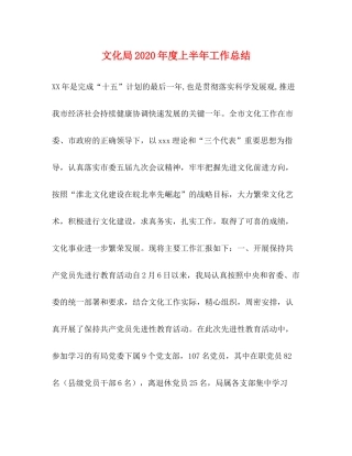 文化局年度上半年工作总结1)