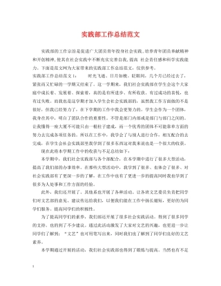 实践部工作总结范文 