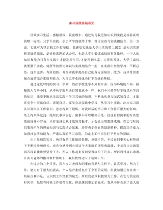 实习自我总结范文 