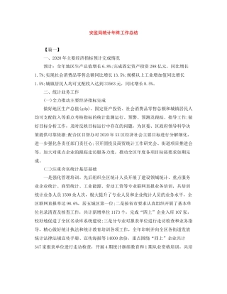 安监局统计年终工作总结