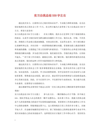 实习自我总结550字左右 
