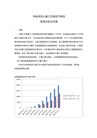 如何解决传统项目中计量工作落实不到位情况