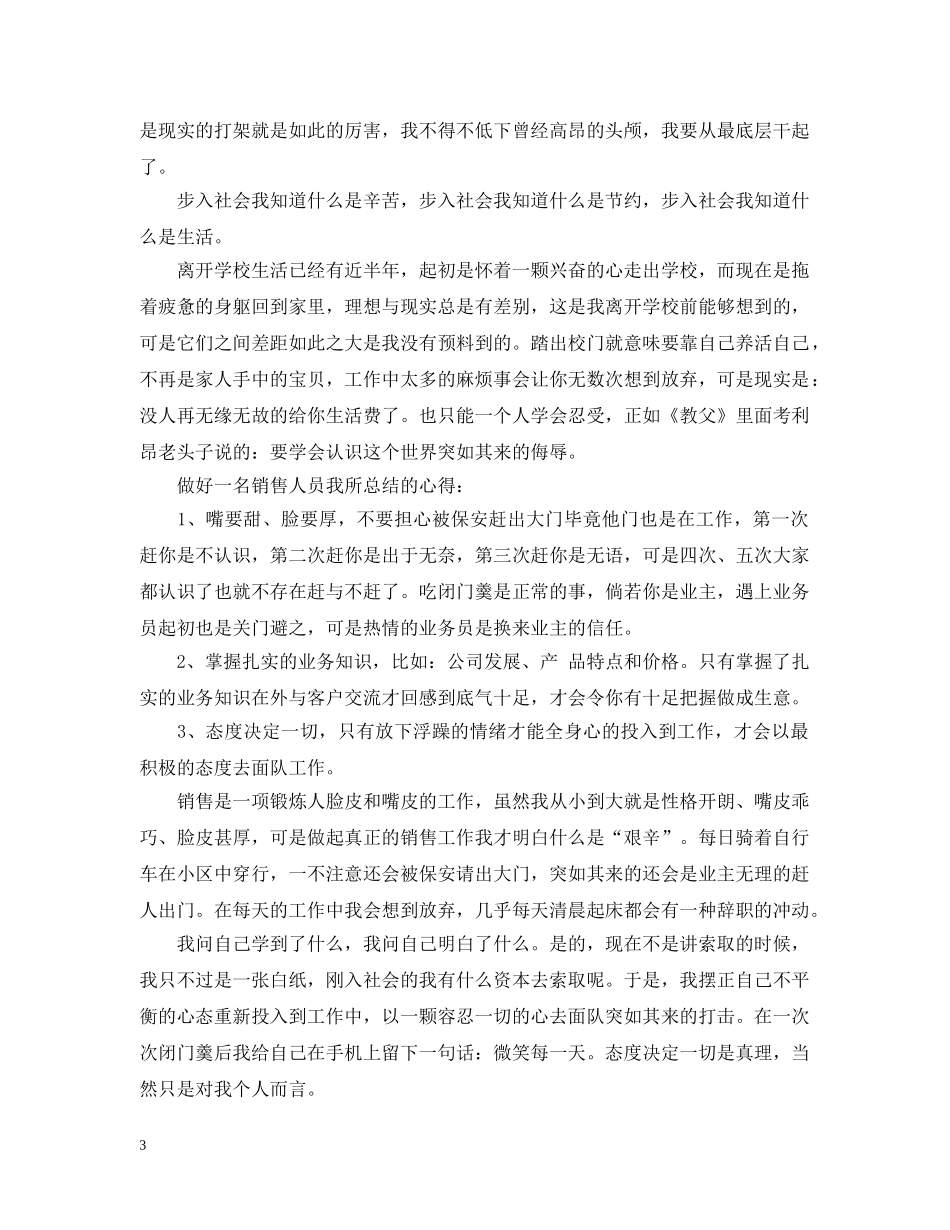 实习生销售工作总结报告 _第3页