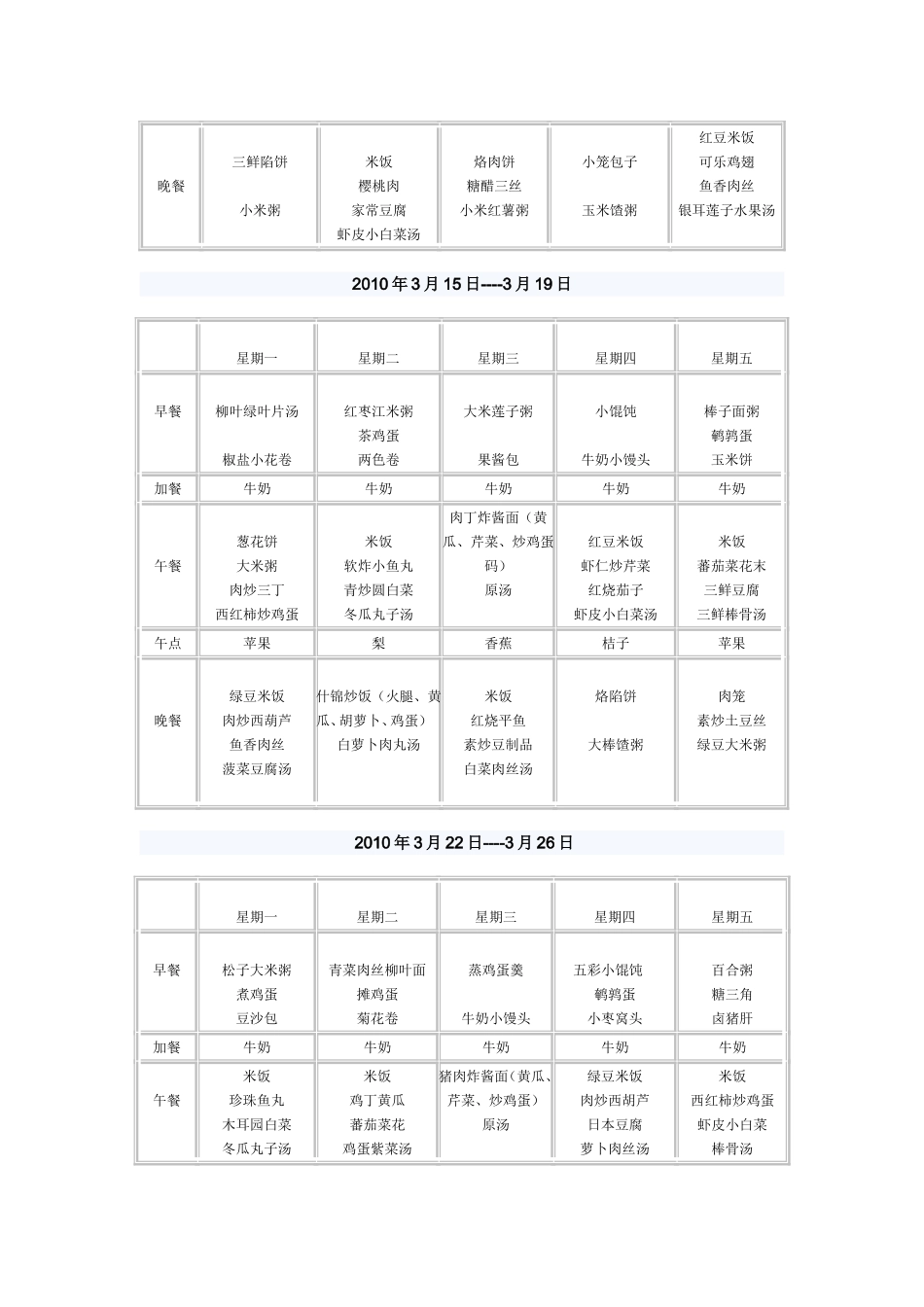 幼儿园一周食谱大全_第2页