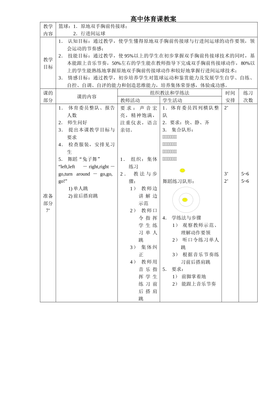 高中体育教案篮球_第1页