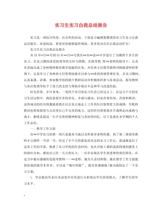 实习生实习自我总结报告 