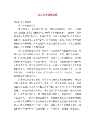 实习护士自我总结 
