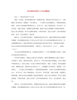 团员评议表个人小结