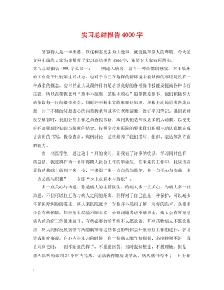 实习总结报告4000字 
