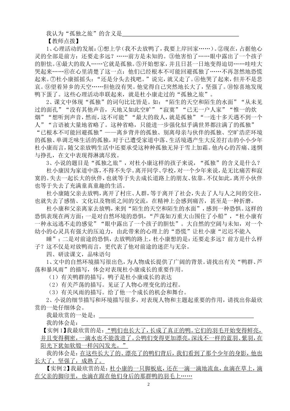 孤独之旅导学案_第2页