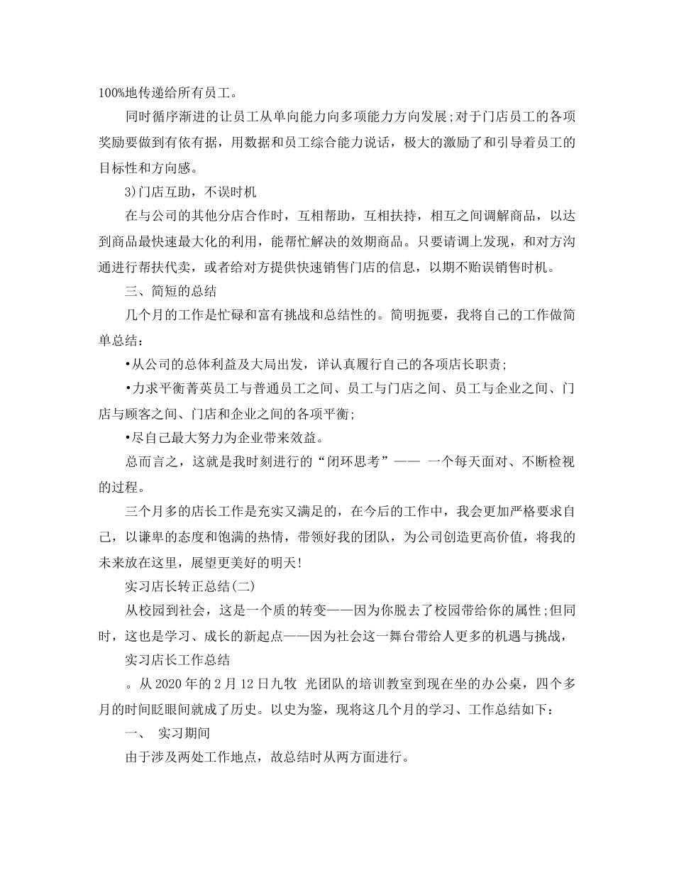 实习店长转正总结 _第3页