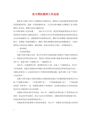 实习带队教师工作总结 