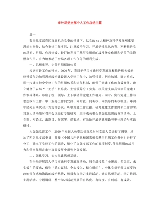 审计局党支部个人工作总结三篇