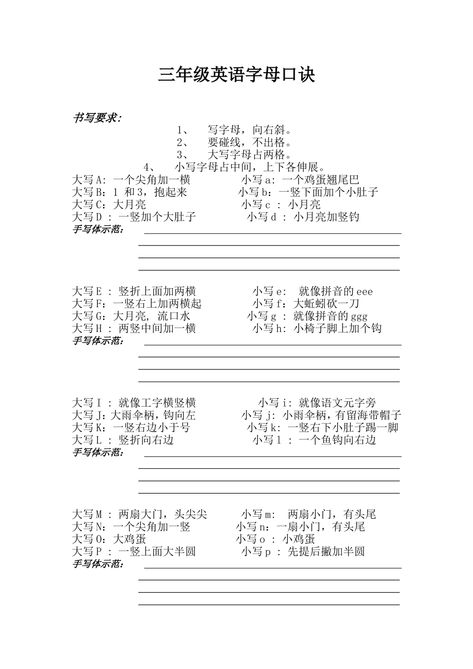 三年级英语字母口诀_第1页