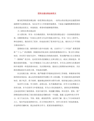 团员自查自我总结范文