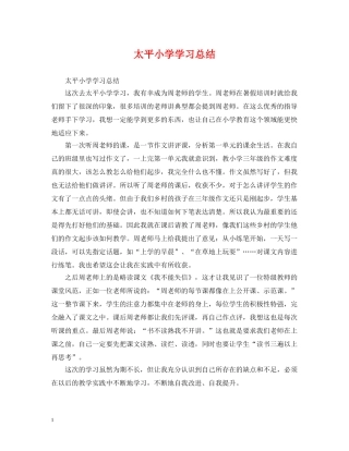 太平小学学习总结 