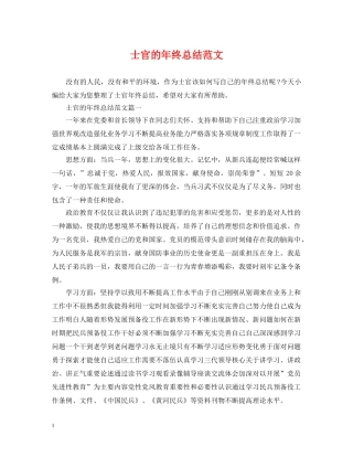 士官的年终总结范文 