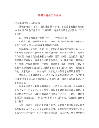 圣诞节晚会工作总结 