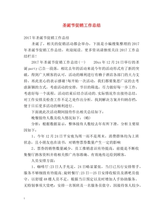 圣诞节促销工作总结2 