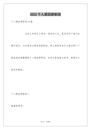 2024个人原因辞职信_117