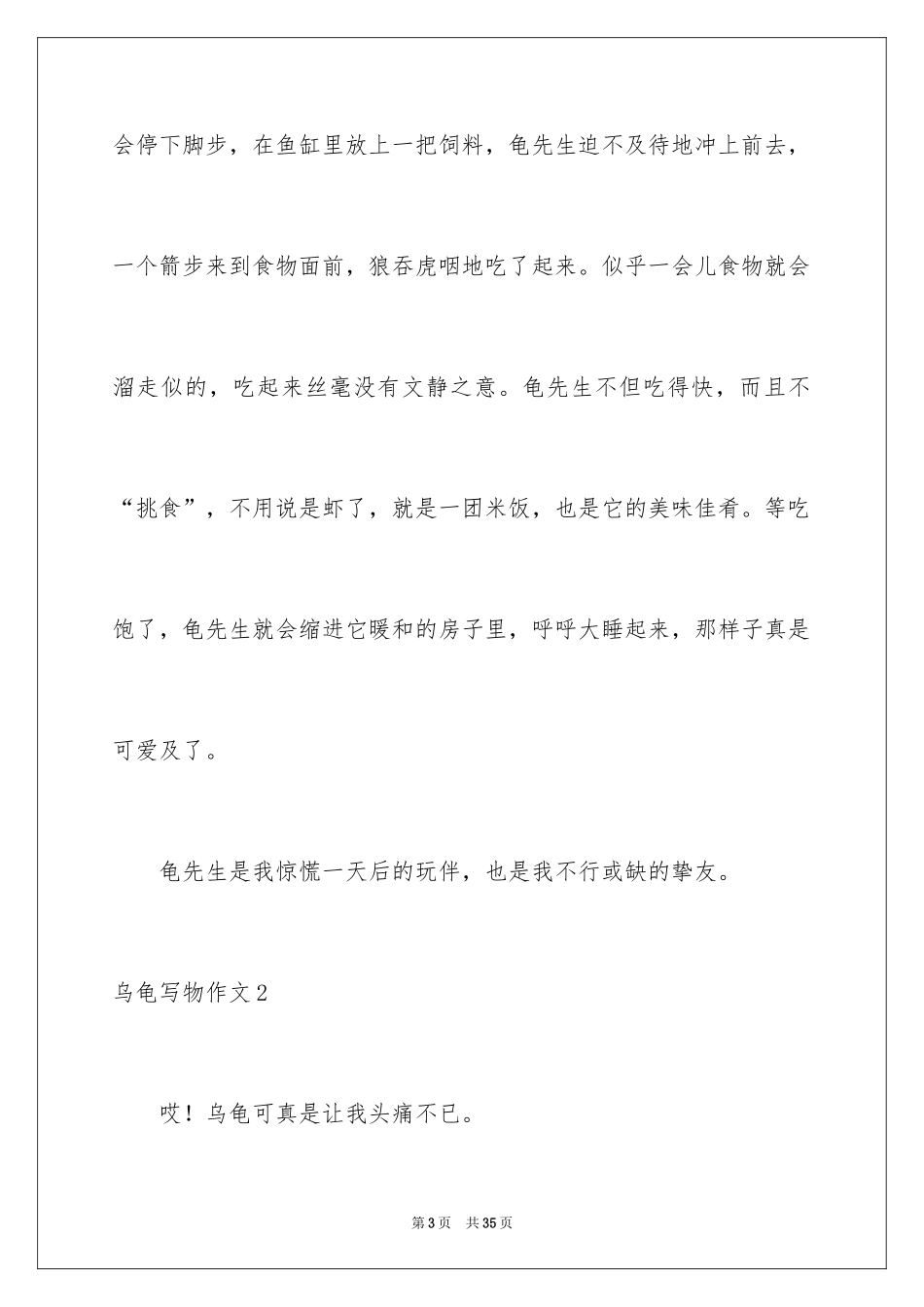 2024乌龟写物作文_第3页