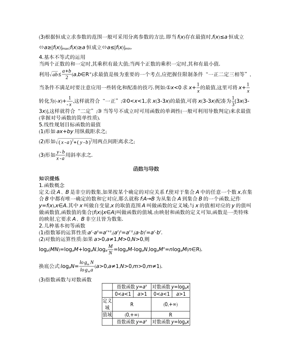 高中数学主干知识清单_第3页