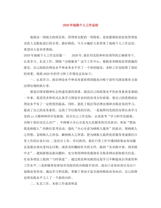 2020年地税个人工作总结