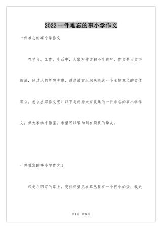 2024一件难忘的事小学作文_12