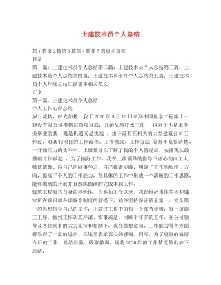 土建技术员个人总结 