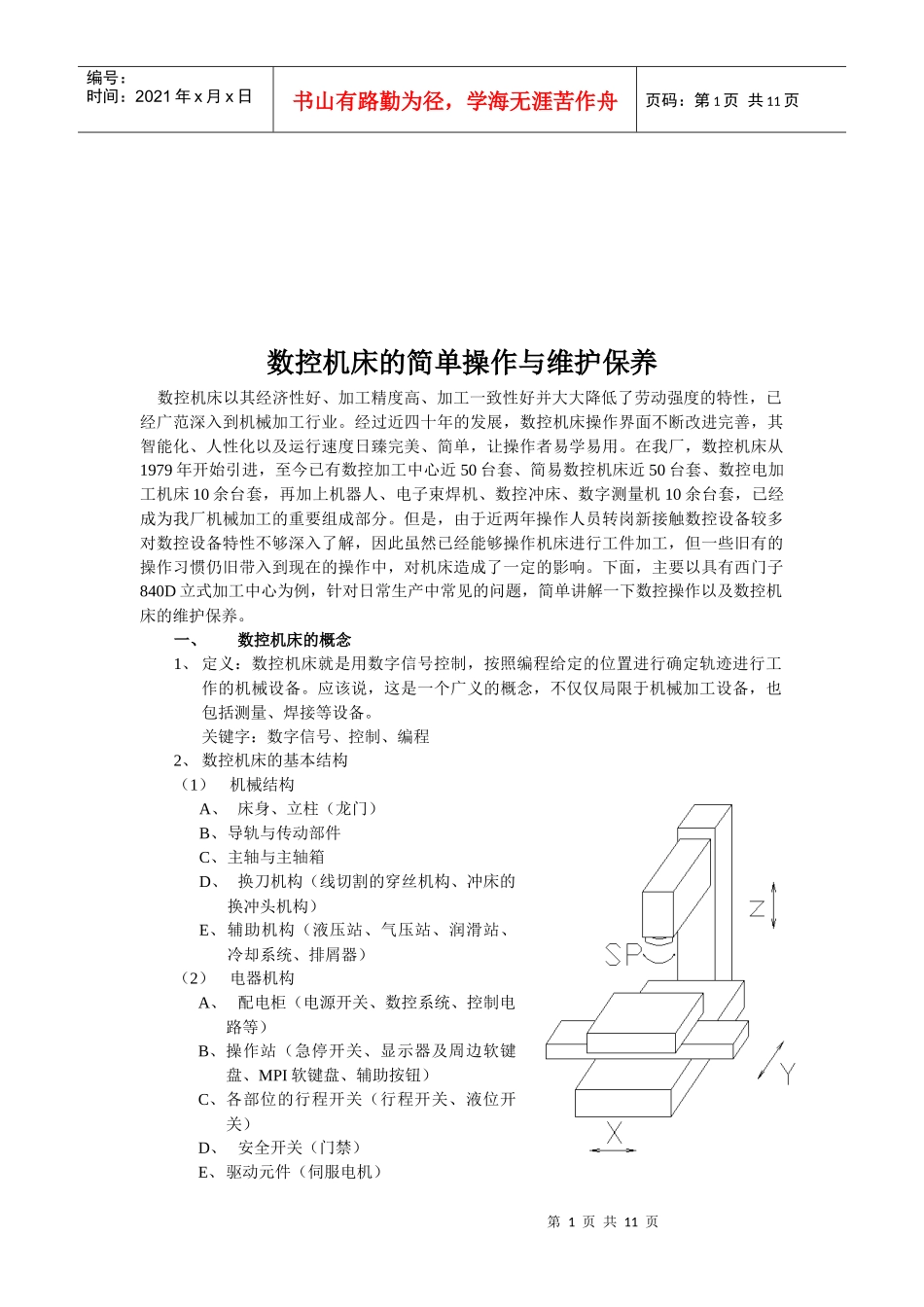数控机床的简单操作与维护保养知识_第1页