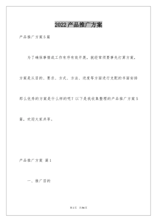 2024产品推广方案