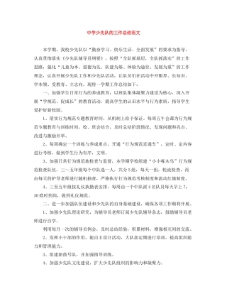 少先队的工作总结范文