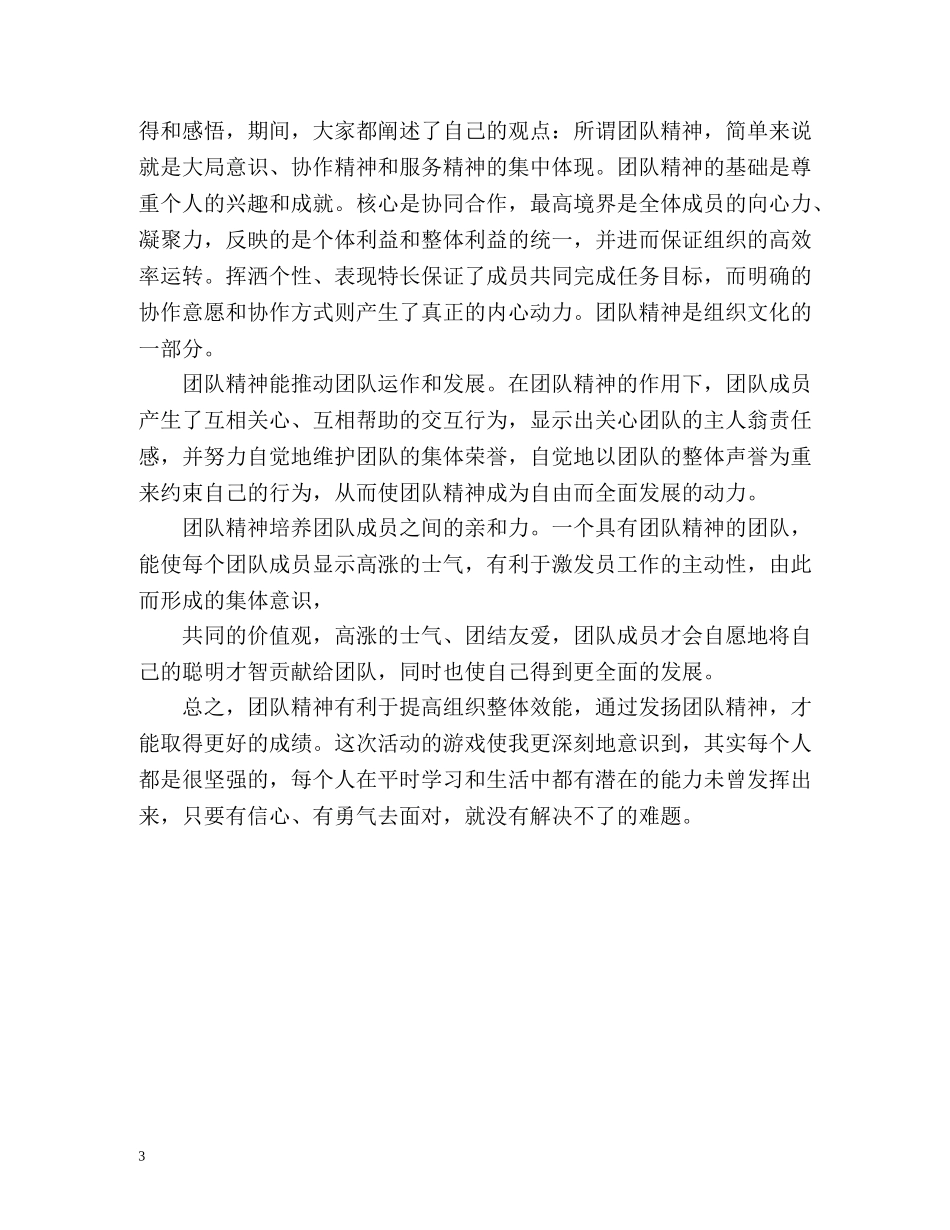 团队合作的个人工作总结 _第3页