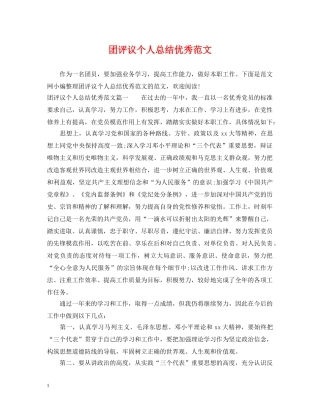 团评议个人总结优秀范文 