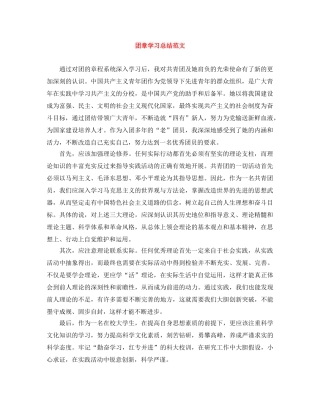团章学习总结范文 