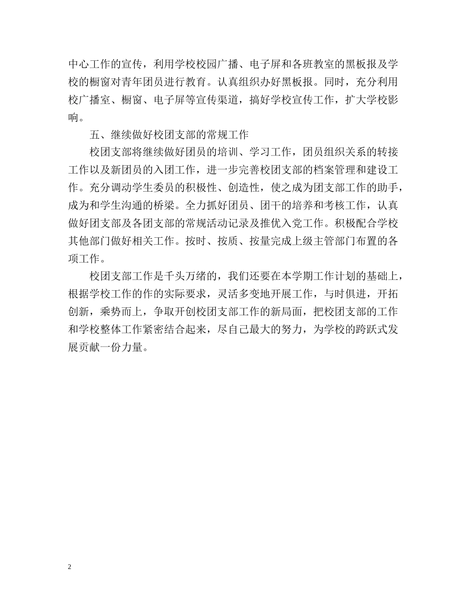 团支部工作计划 _第2页