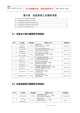 介绍设备管理人员绩效考核