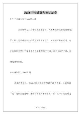 2024中考满分作文300字_11