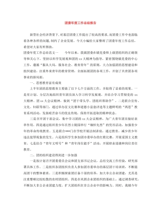 团委年度工作总结报告 
