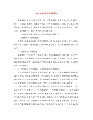 2020年少先队工作总结范文