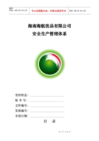 安全生产管理体系(呈报版本)
