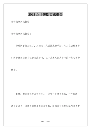 2024会计假期实践报告_1