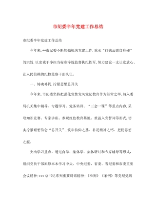 市纪委半年党建工作总结2)