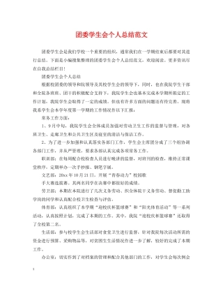 团委学生会个人总结范文 
