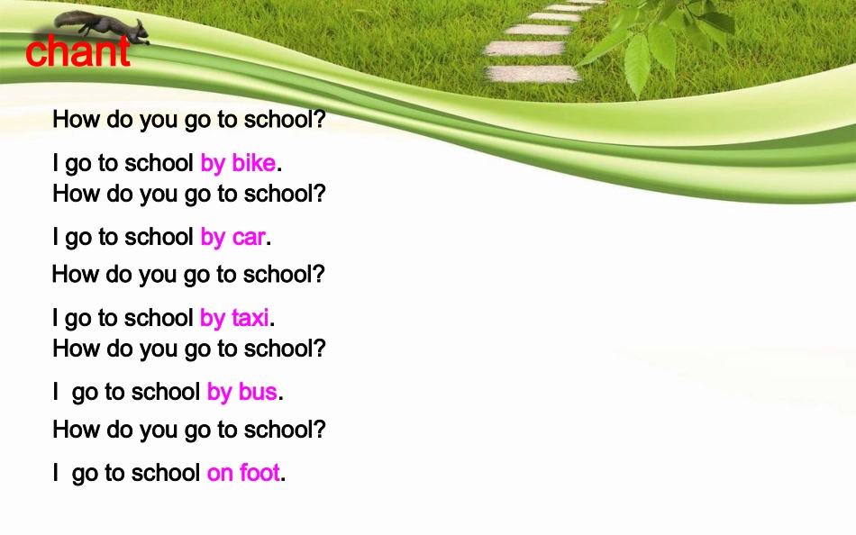 人教版六年级上册unit2WaystogotoschoolpartAlet'slearn_第2页