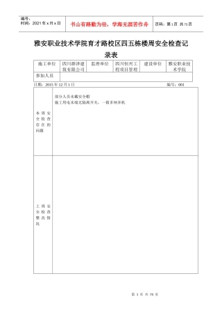 周安全检查记录表